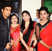 Anchor Priya Rajput with Gautam Gambhir